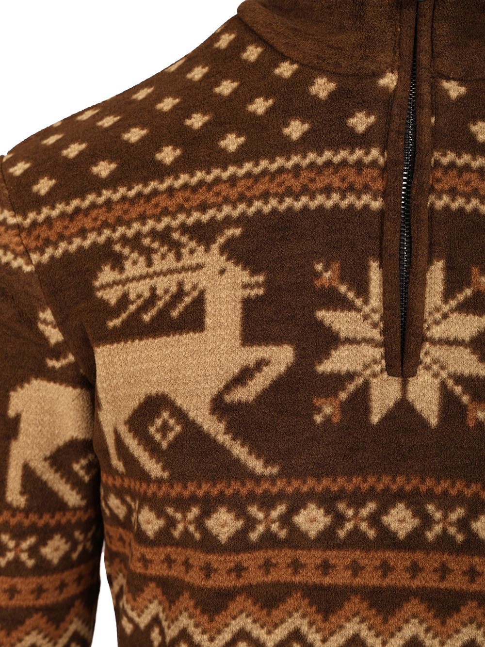 Polo Ralph Lauren Brushed Fleece Quarter-Zip Pullover Knitwear - Brown | 3ad5d0c1e34bef781af9250d7c67168d3b596407