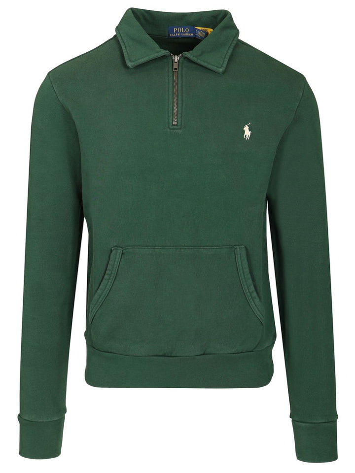 Polo Ralph Lauren Cotton Loopback Zip-Up Sweatshirt Knitwear - Green | 7ca78832bfa05105d8255390775c14d7a58d62aa