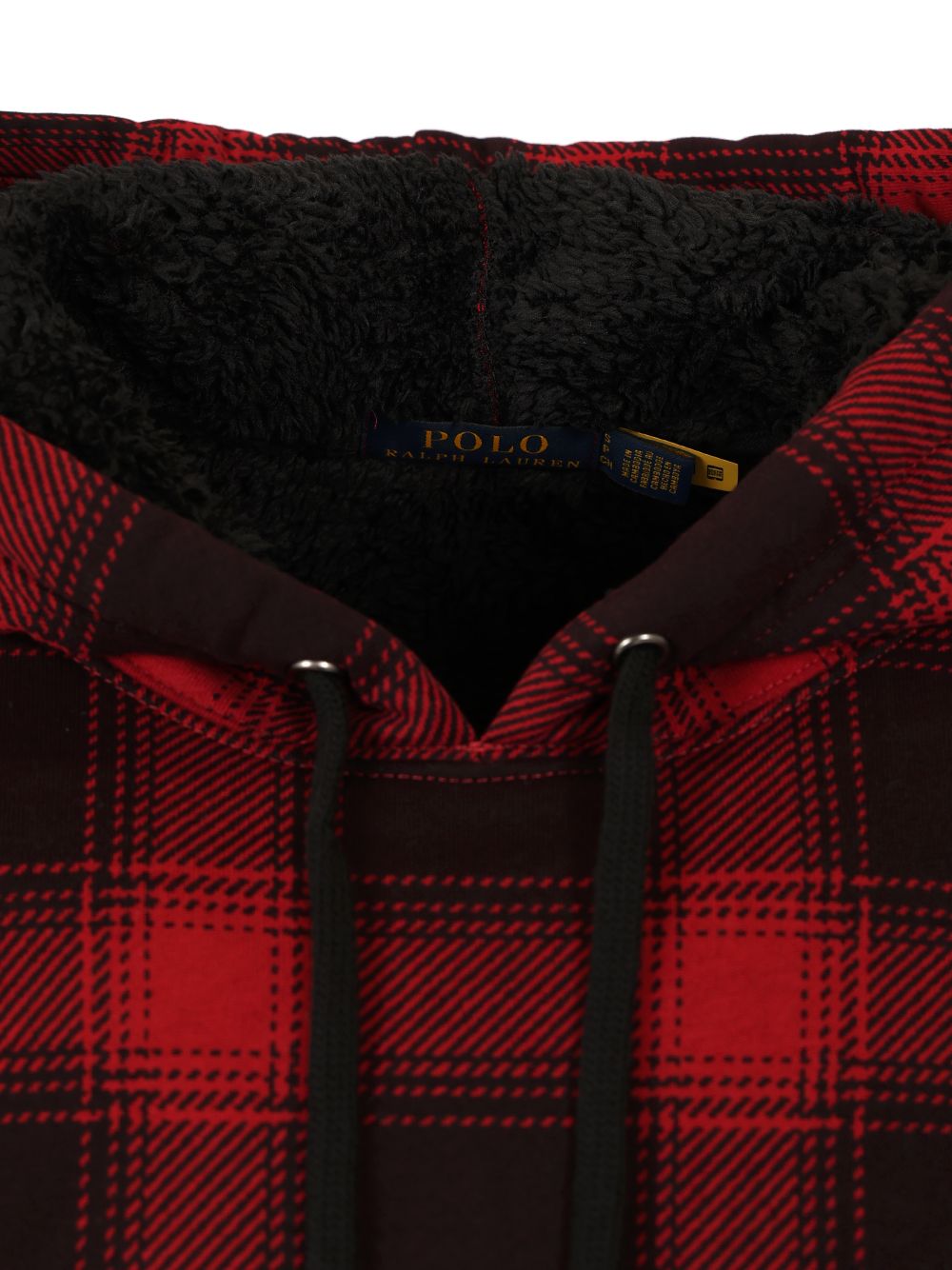 Polo Ralph Lauren Checked Fleece Hoodie Sweatshirts - Red | 153b207fd74ec704acdb557ee3dcd0d9ec03491d