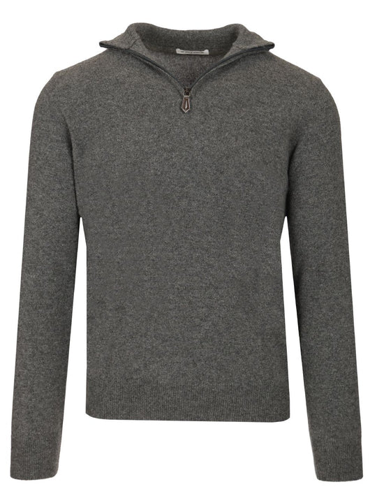 Maglia Serafino In Cashmere Knitwear Brown