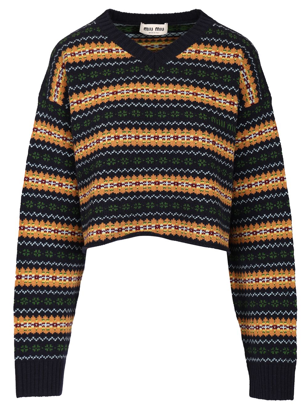Miu Miu Wool Sweater Knitwear - Blue | b1a7eedb6aea9749659f168c329a618bfd748b5f