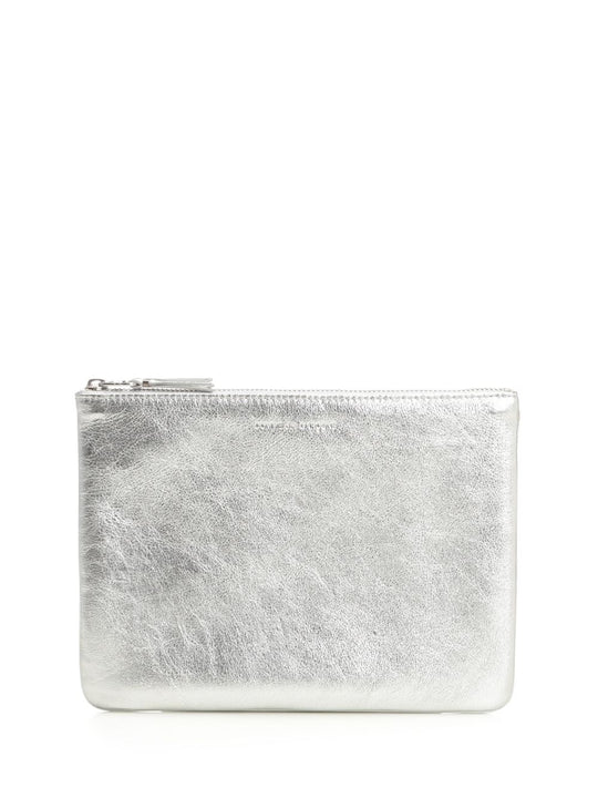 Leather Pouch Small Leather Goods Silver