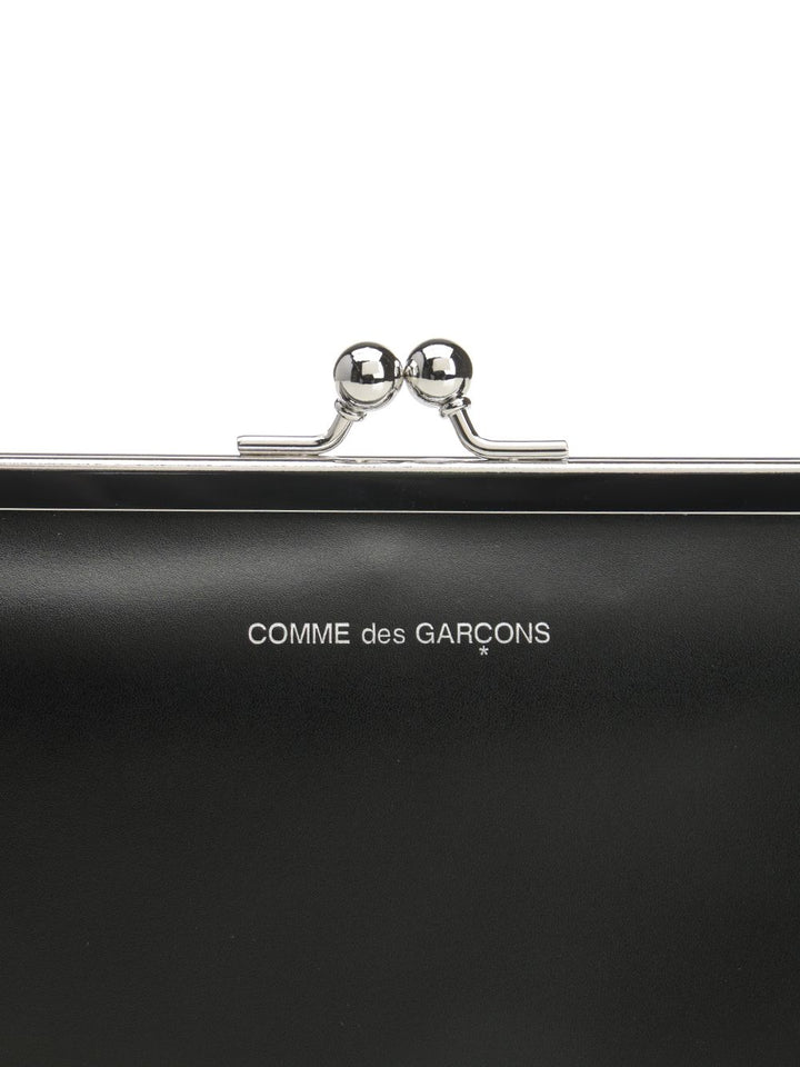 Comme Des Garcons Wallet Large Wallet With Kiss Closure Clutches - Black | 2295c5028f414a116cd3bededa598f13c825a613