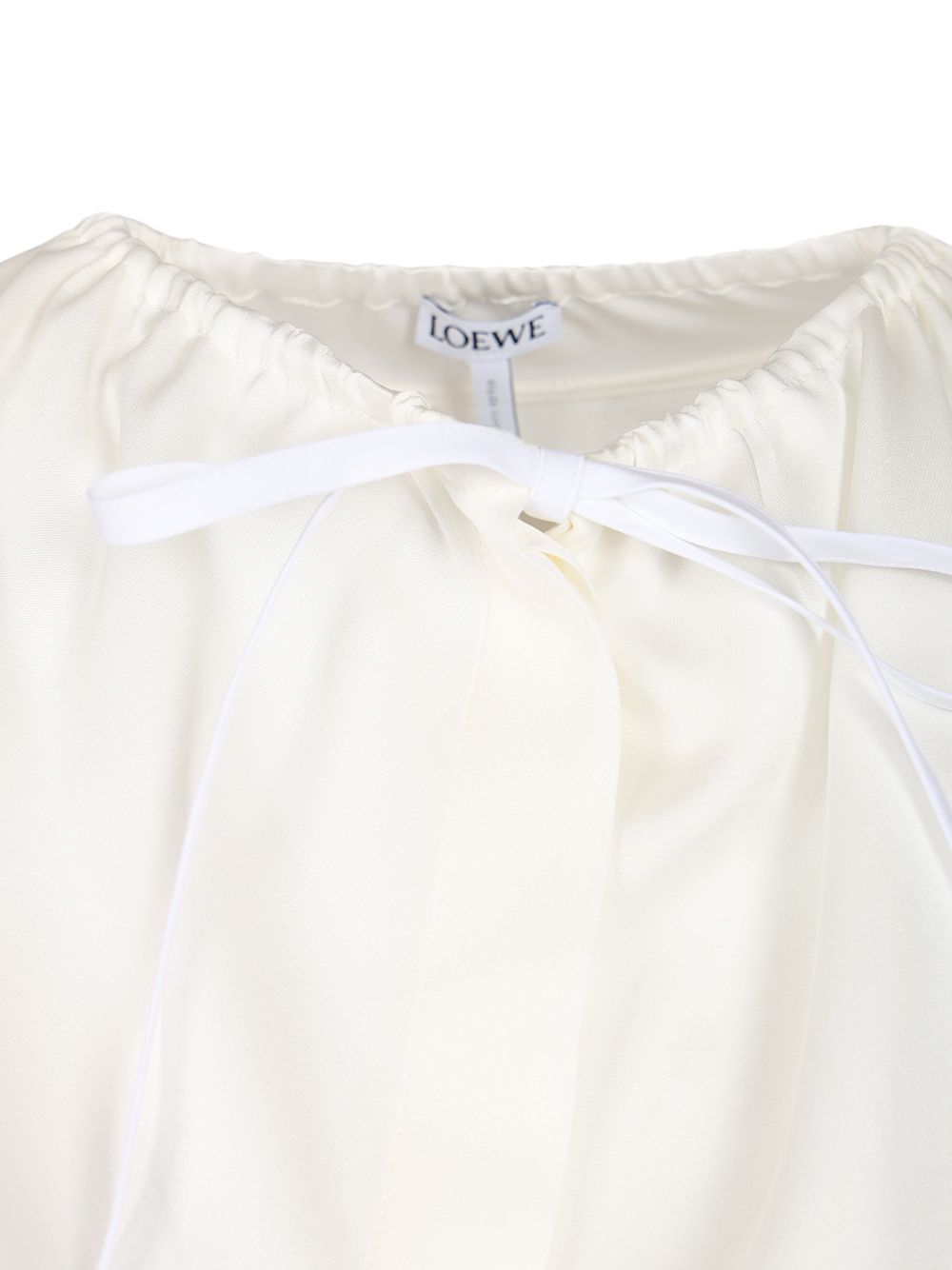 Loewe Silk Satin Blouse Shirts - White | fe1948683fb666f9b6a705c6cfc8838a5d4db8cb