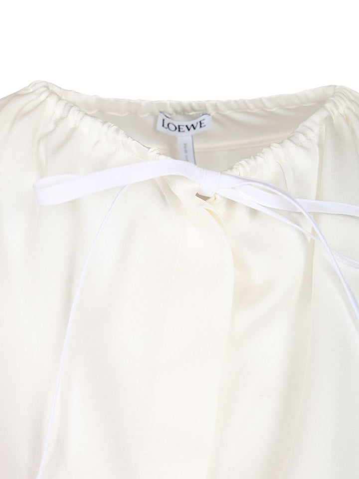 Loewe Silk Satin Blouse Shirts - White | fe1948683fb666f9b6a705c6cfc8838a5d4db8cb