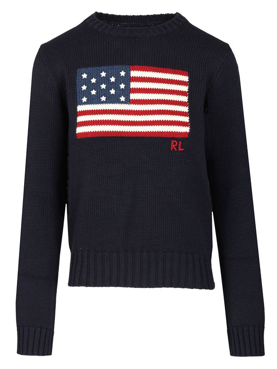Crew Neck Sweater Knitwear Blue