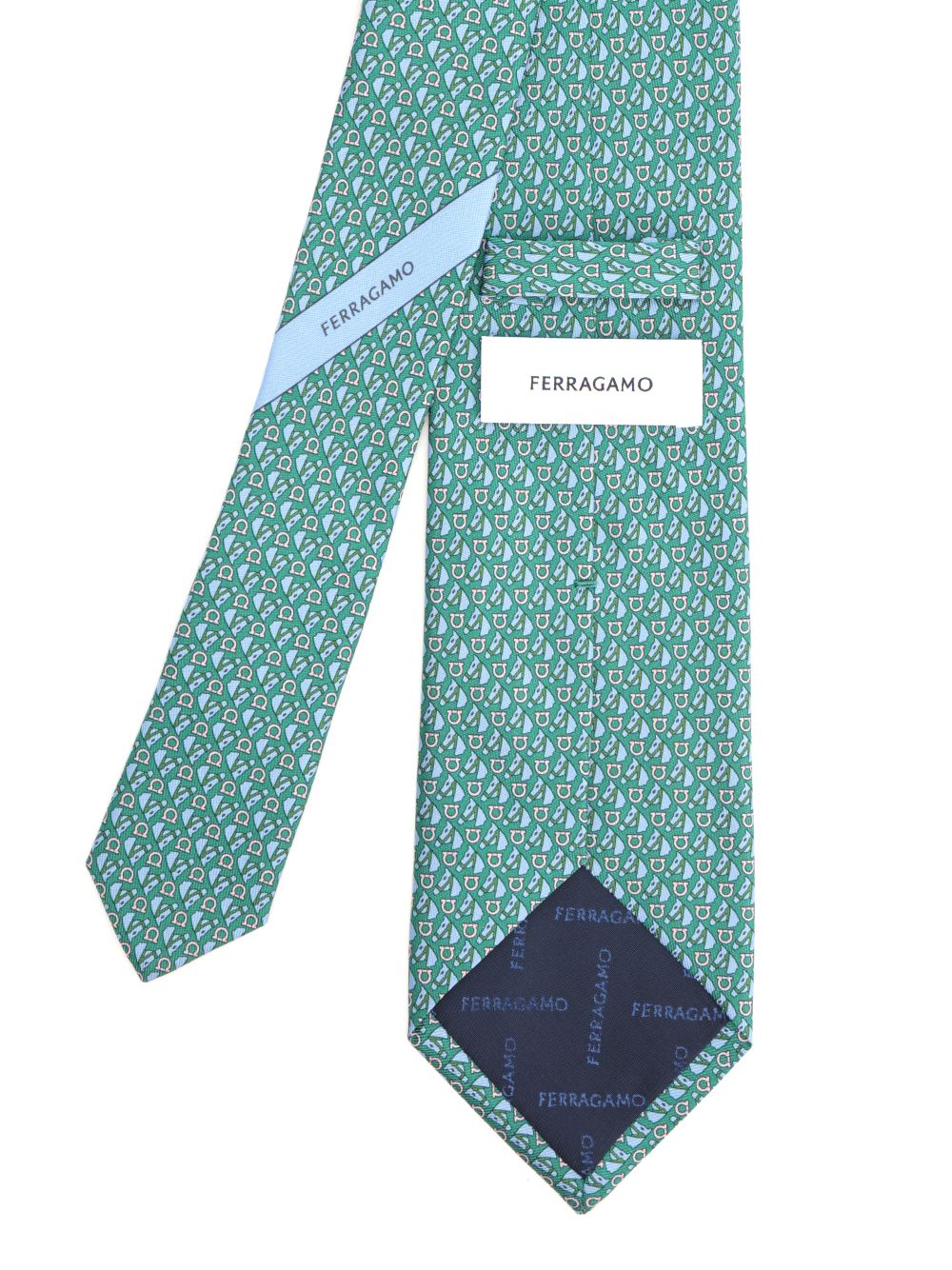 Ferragamo Silk Tie Ties And Bow Ties - Green | 703f1e7ad380ce5178546520080a298c610da65b