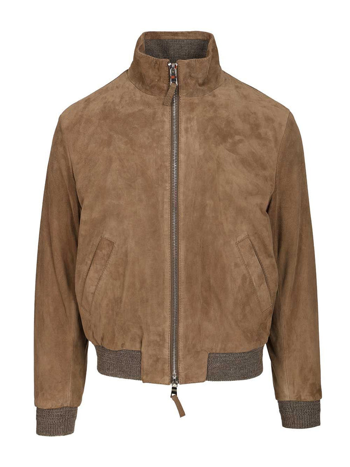 Al Duca D'Aosta Suede Bomber Jacket Jackets - Beige | 589d6302b3d074c0533c921f6a495391bb084292
