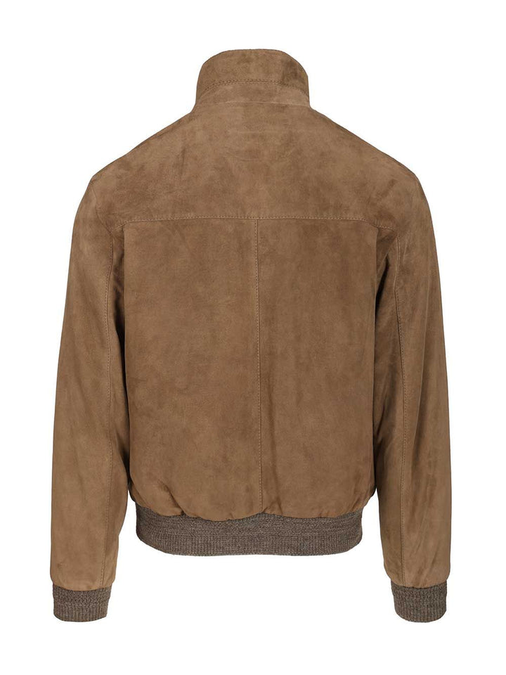 Al Duca D'Aosta Suede Bomber Jacket Jackets - Beige | 03990e1bd78be730315b03588f1cf38daf6a142e
