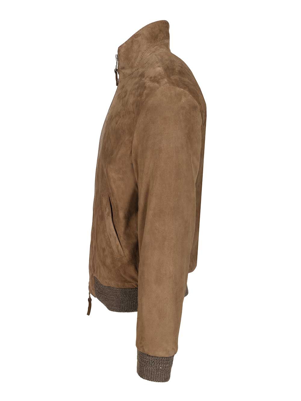 Al Duca D'Aosta Suede Bomber Jacket Jackets - Beige | 17427c5c79298aa90da60f990771ad9fc23eda65