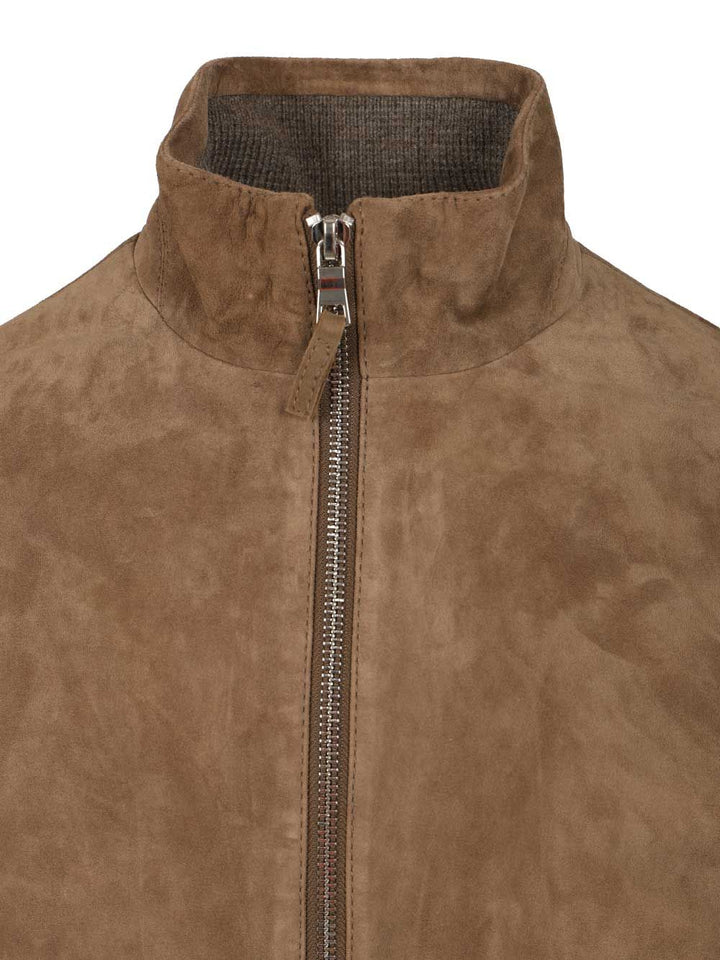 Al Duca D'Aosta Suede Bomber Jacket Jackets - Beige | 68d6cc512f6dcf8a5351bdd48f72bd51e3f48875