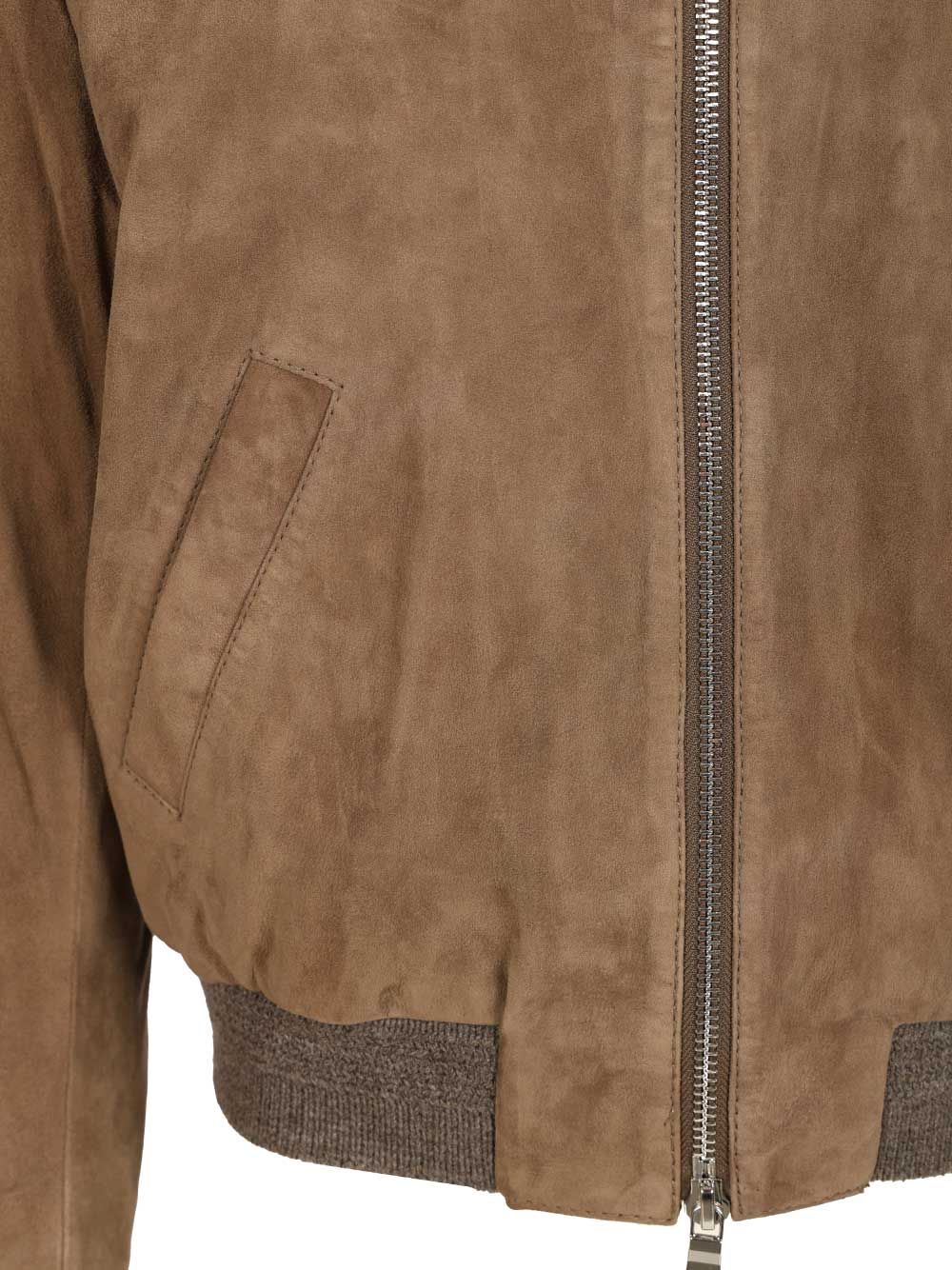 Al Duca D'Aosta Suede Bomber Jacket Jackets - Beige | 7365265a534c188bd5b146643a56acbb19b86da7