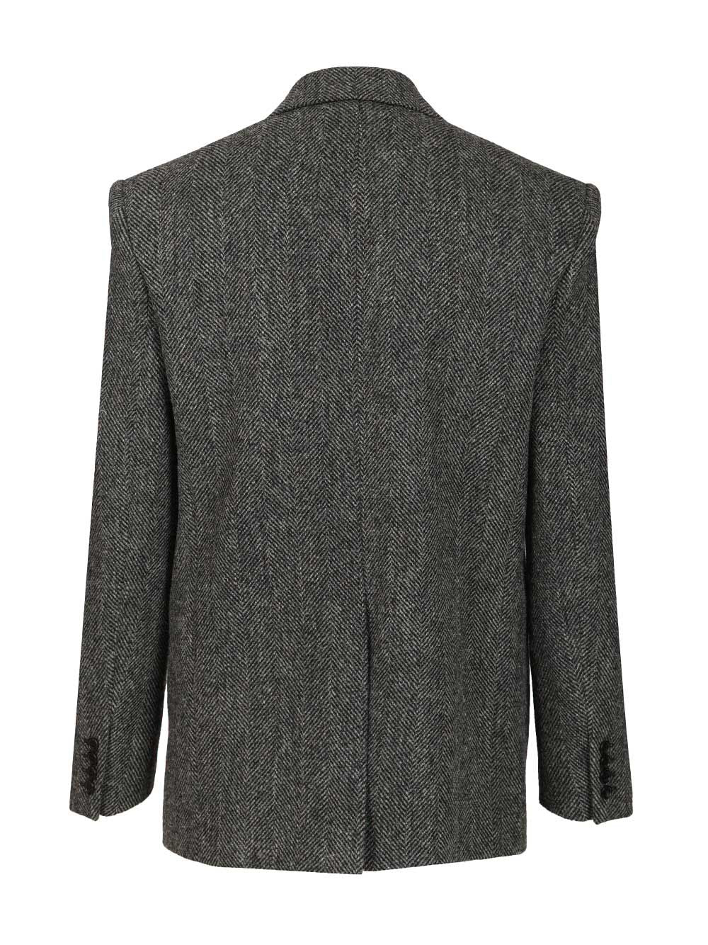 Saint Laurent Worsted Wool Jacket Jackets - Black | ab5540ce7de249b59ec313ee4e58f7e32ad7c192