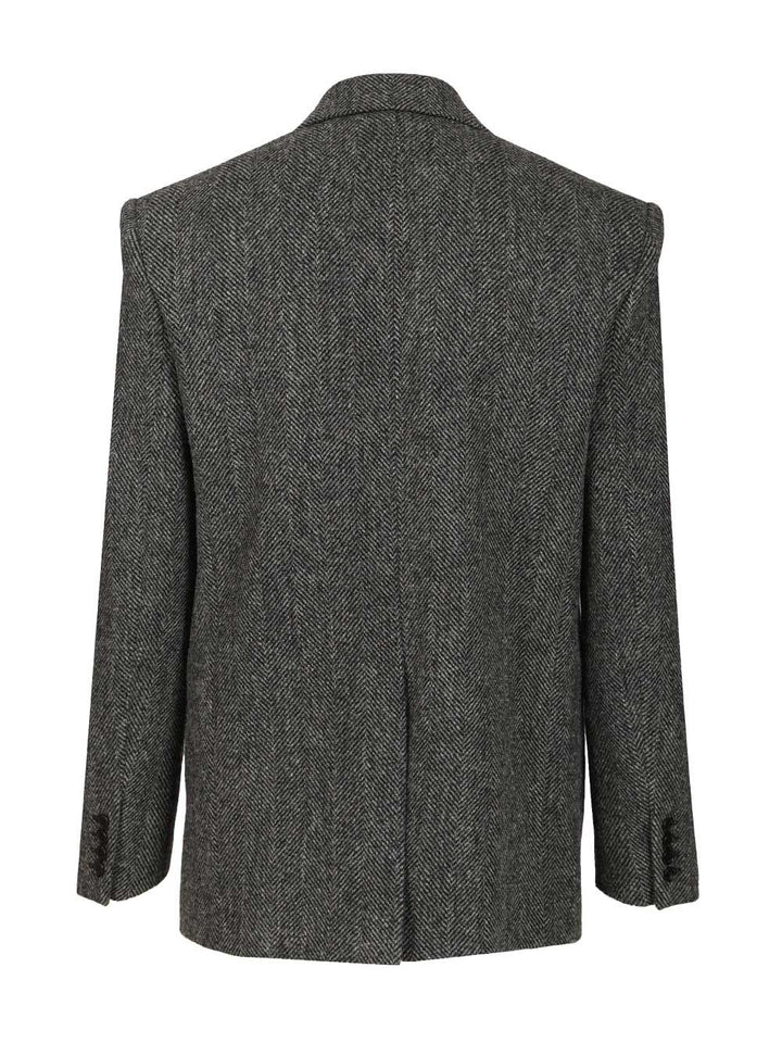 Saint Laurent Worsted Wool Jacket Jackets - Black | ab5540ce7de249b59ec313ee4e58f7e32ad7c192