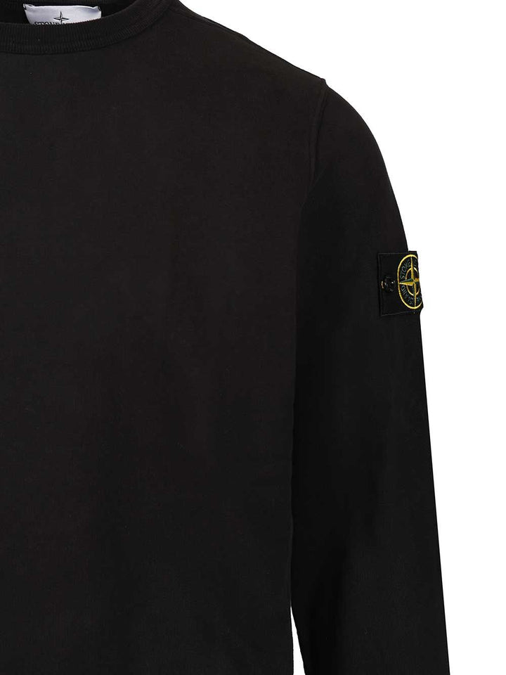 Stone Island Organic Cotton Sweater Sweatshirts - Black | bc26fcd37eefb34eb56c055608b6a8c1580cde8b