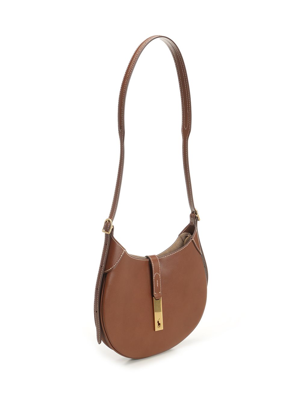 Polo Ralph Lauren Small Polo Id Leather Shoulder Bag Shoulder Bags - Brown | 5f266b0a16218e8f083e645958e7dcc26c0781bd