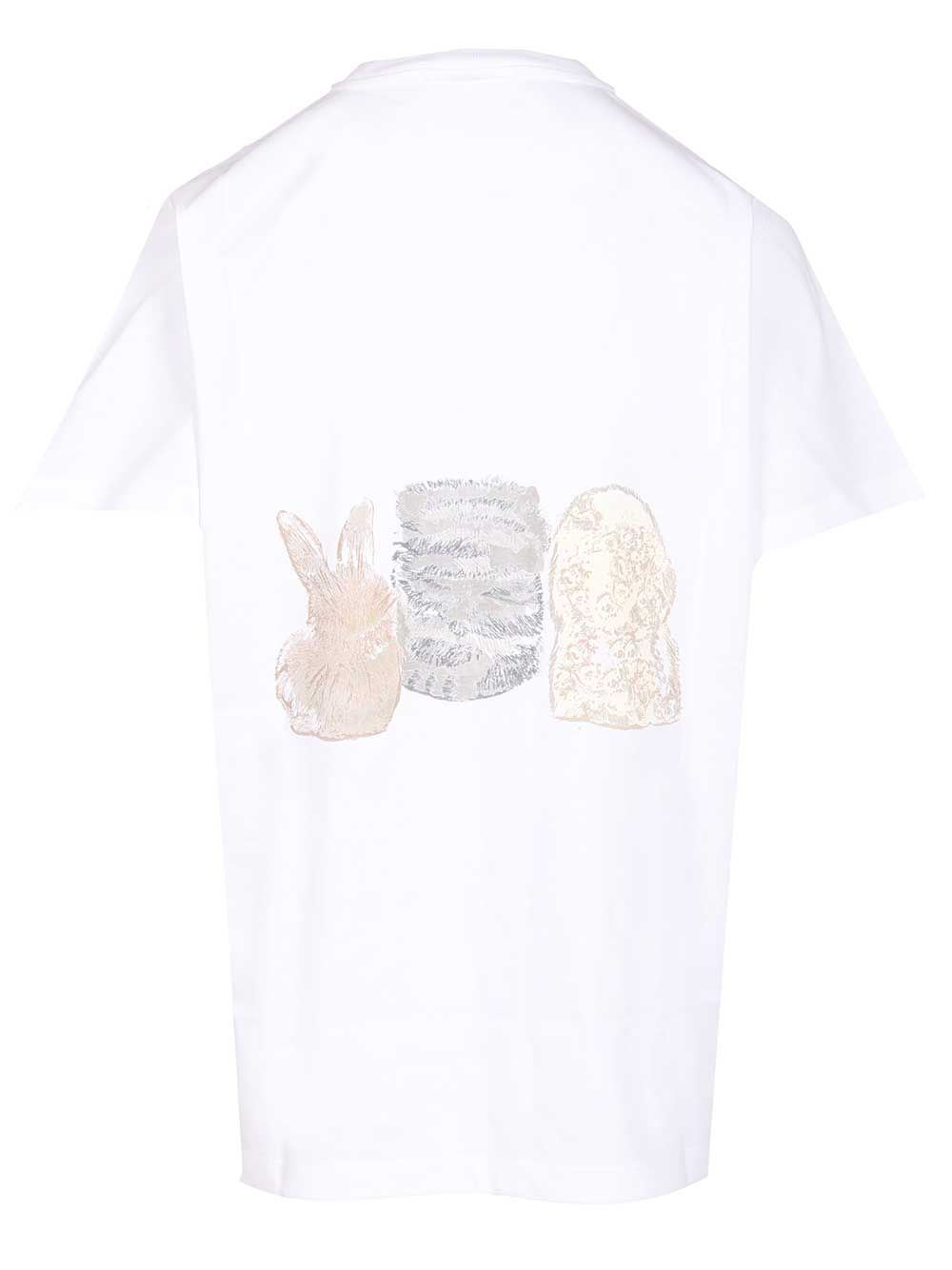 Ganni Basic Cotton Jersey Cute Animals T-Shirt - White | c09cb86a7642d8422a89a692d02617f1ad65fa1a