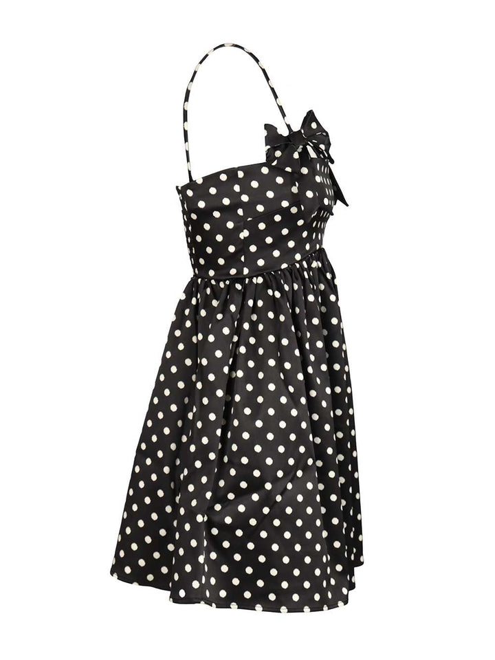 Ganni Polka Dot Mini Dress Dresses - Black | 61ce869784149cef9a1e4058f00bea16131d9099