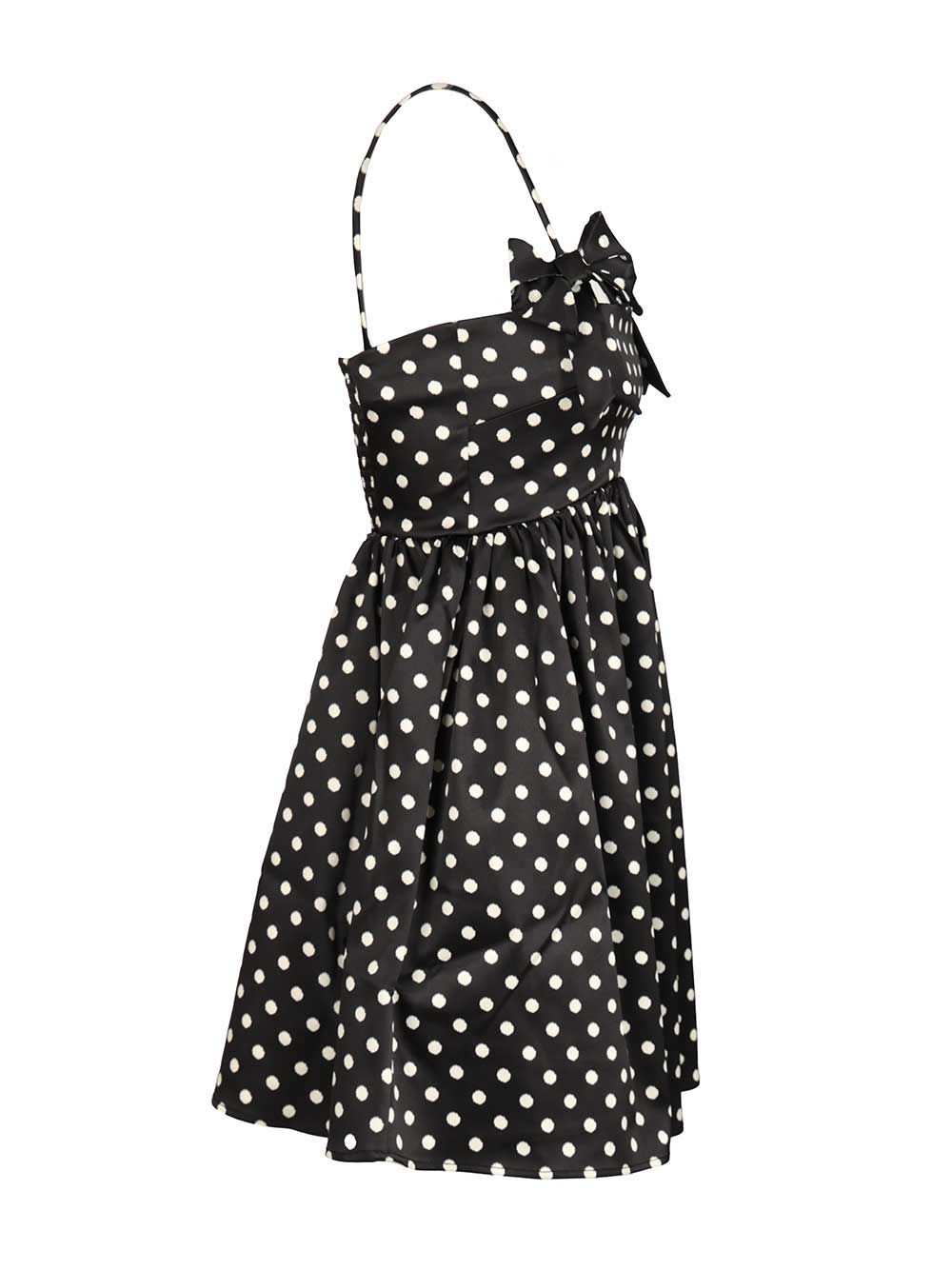 Ganni Polka Dot Mini Dress Dresses - Black | 61ce869784149cef9a1e4058f00bea16131d9099