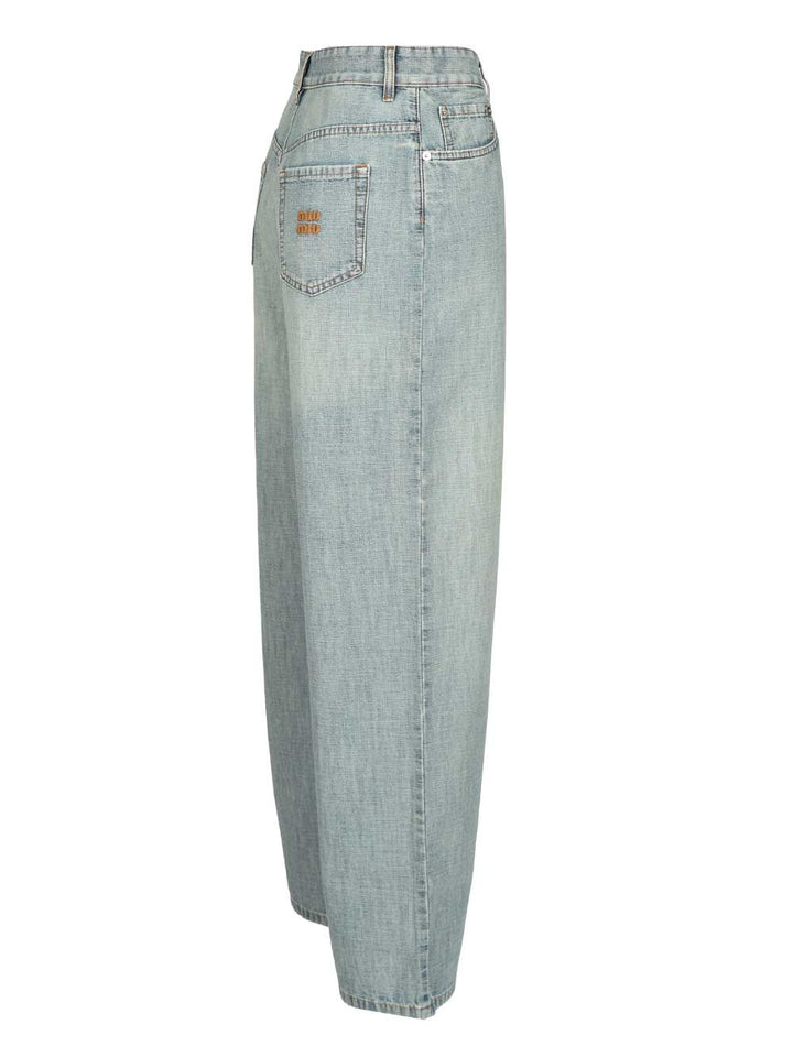 Miu Miu Chambray Denim Trousers Jeans - Light blue | a68af3f82467fd66070e50eaa7c1b428a5c2fbf0
