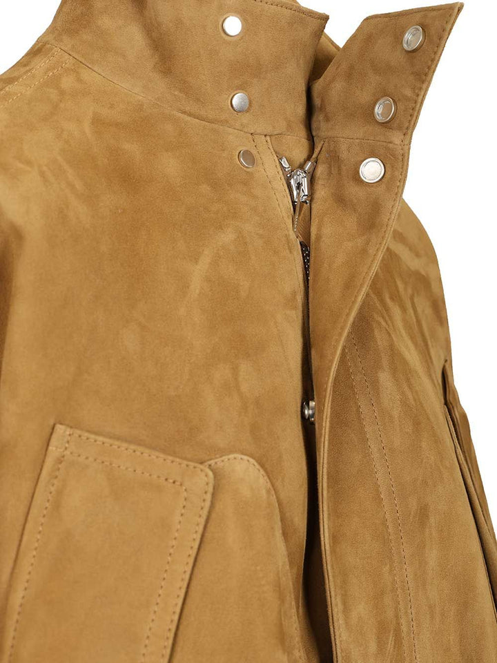 The Attico Leather Bomber Jacket Jackets - Beige | 9a1eca738c3675cbfef32f6c5a86611392a1d0f3