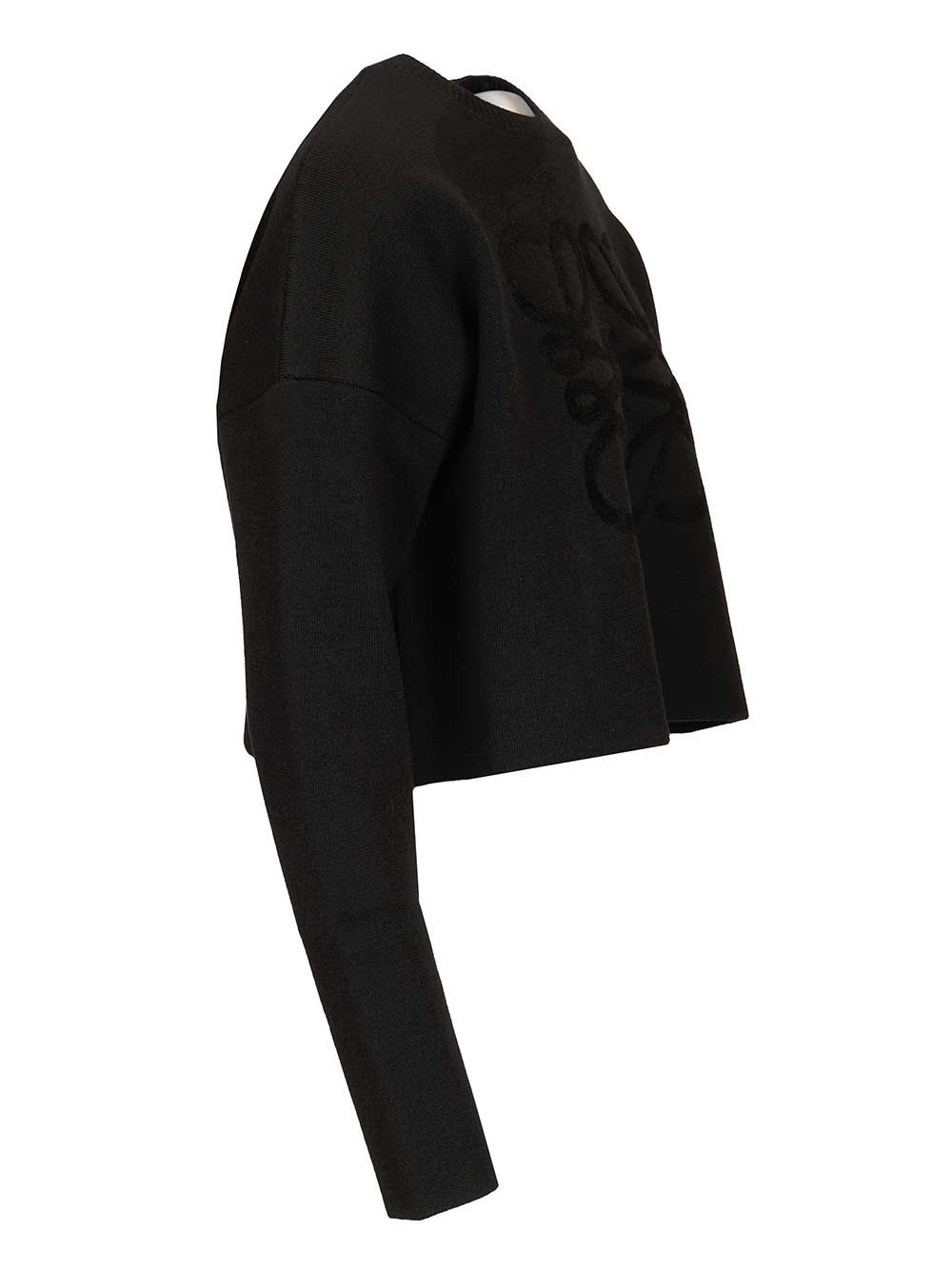 Loewe Wool Blend Sweater Sweatshirts - Black | 335c0f0fc4a7b9fb07e910689285b6d2dffea9dc