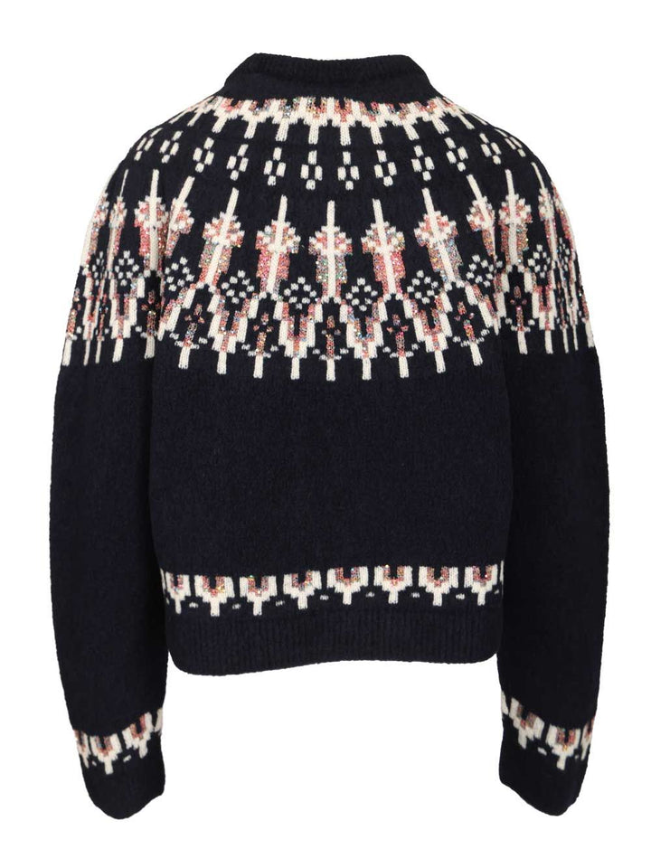 Loewe Wool Blend Sweater Knitwear - Blue | 65ba94988a5e0a889c3d26274012b7ce00c13725