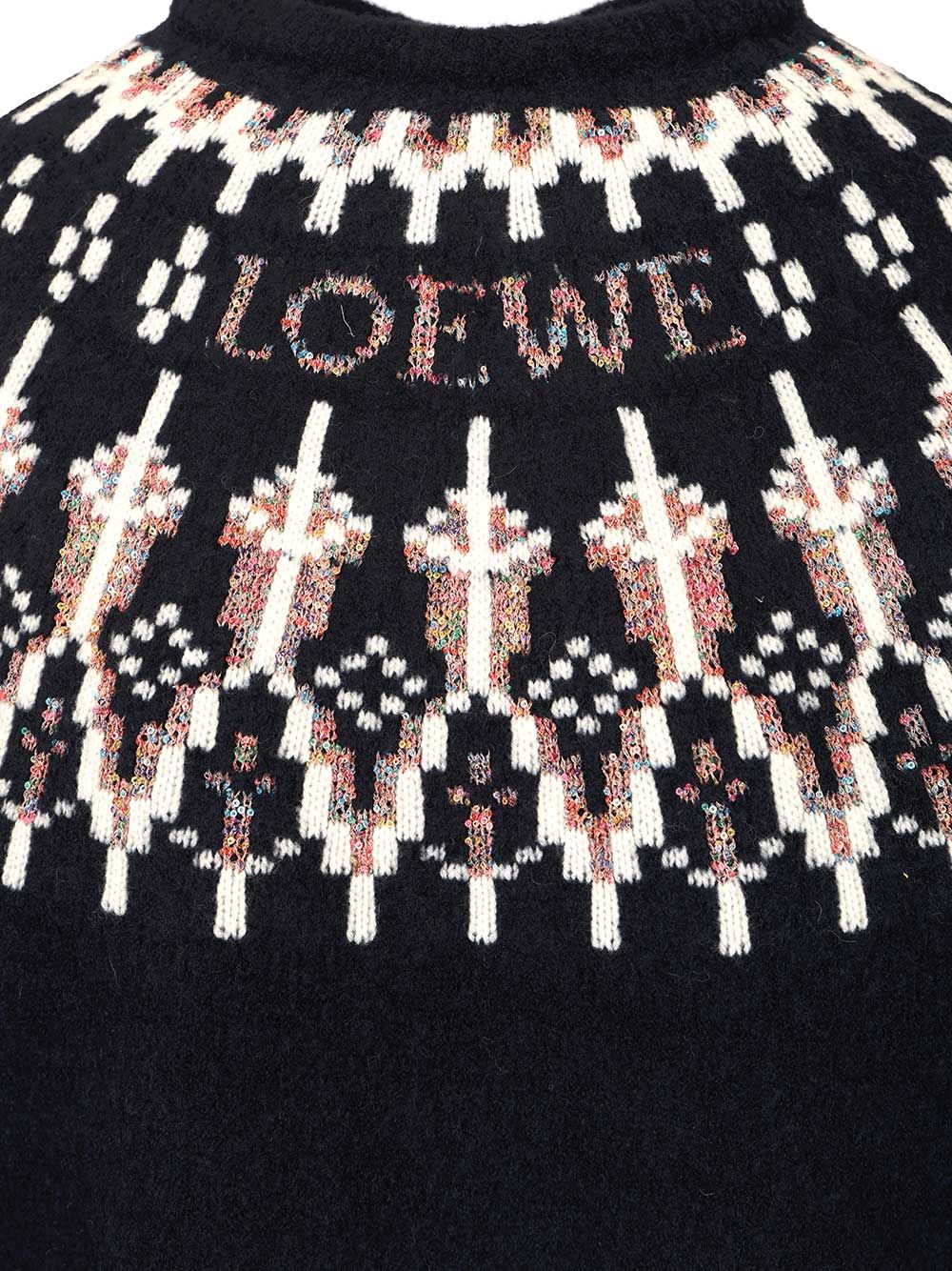 Loewe Wool Blend Sweater Knitwear - Blue | 33d8b9e61d81314b6c327fbb0219d3d73651d4dc