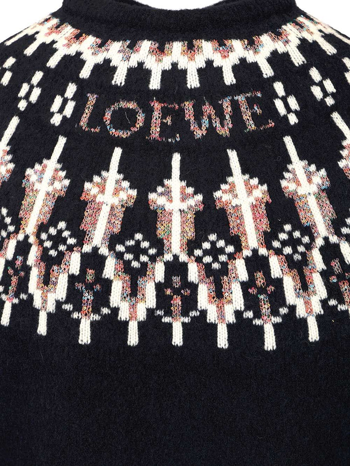 Loewe Wool Blend Sweater Knitwear - Blue | 33d8b9e61d81314b6c327fbb0219d3d73651d4dc