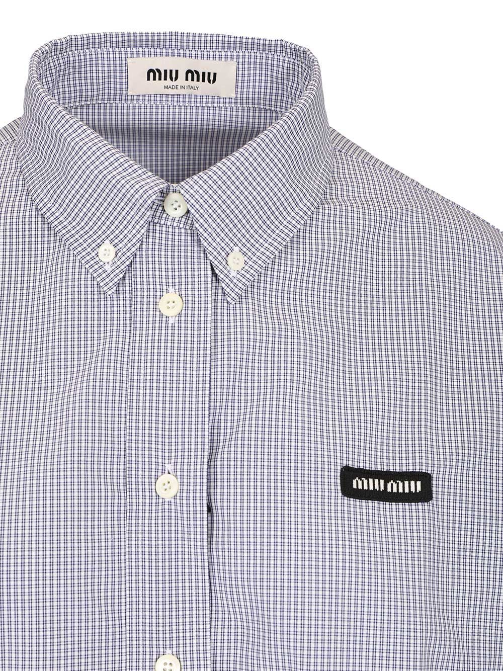 Miu Miu Poplin Shirt Shirts - Blue | 18f3ac082a795068d166abcc86a0b4800ec79149