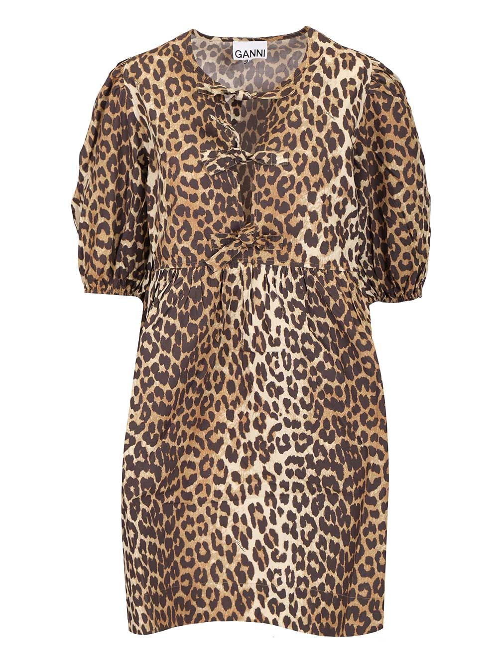 Ganni Leopard Print Mini Dress Dresses - Animalier | f97883b8fe4e0ce678547c9857c2905201b734f4
