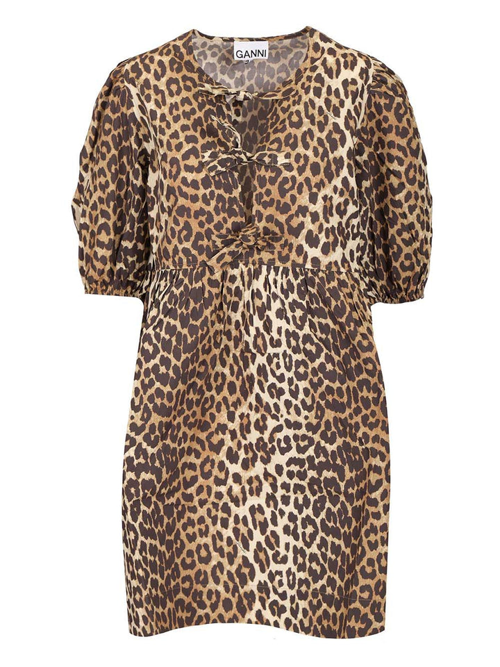 Ganni Leopard Print Mini Dress Dresses - Animalier | f97883b8fe4e0ce678547c9857c2905201b734f4