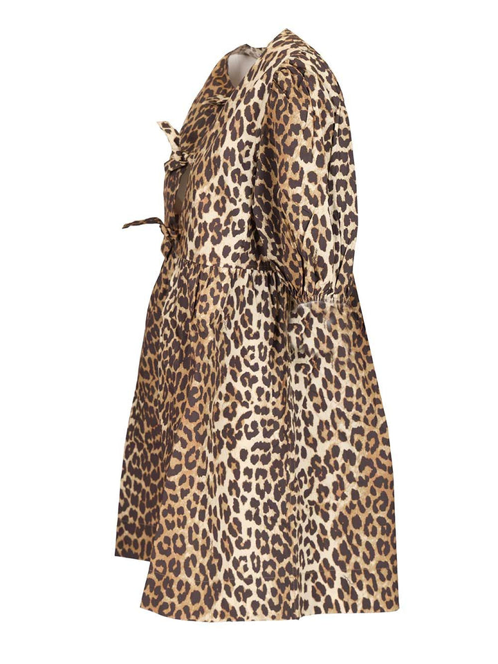 Ganni Leopard Print Mini Dress Dresses - Animalier | 713b6b18bff7a0cd54a7ed88447eeabae1c3e7ab