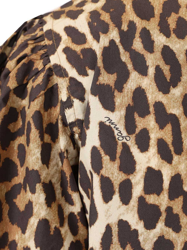 Ganni Leopard Print Mini Dress Dresses - Animalier | ee0bfaf1caadaab424d93dcb79f4ea55220cc2fe