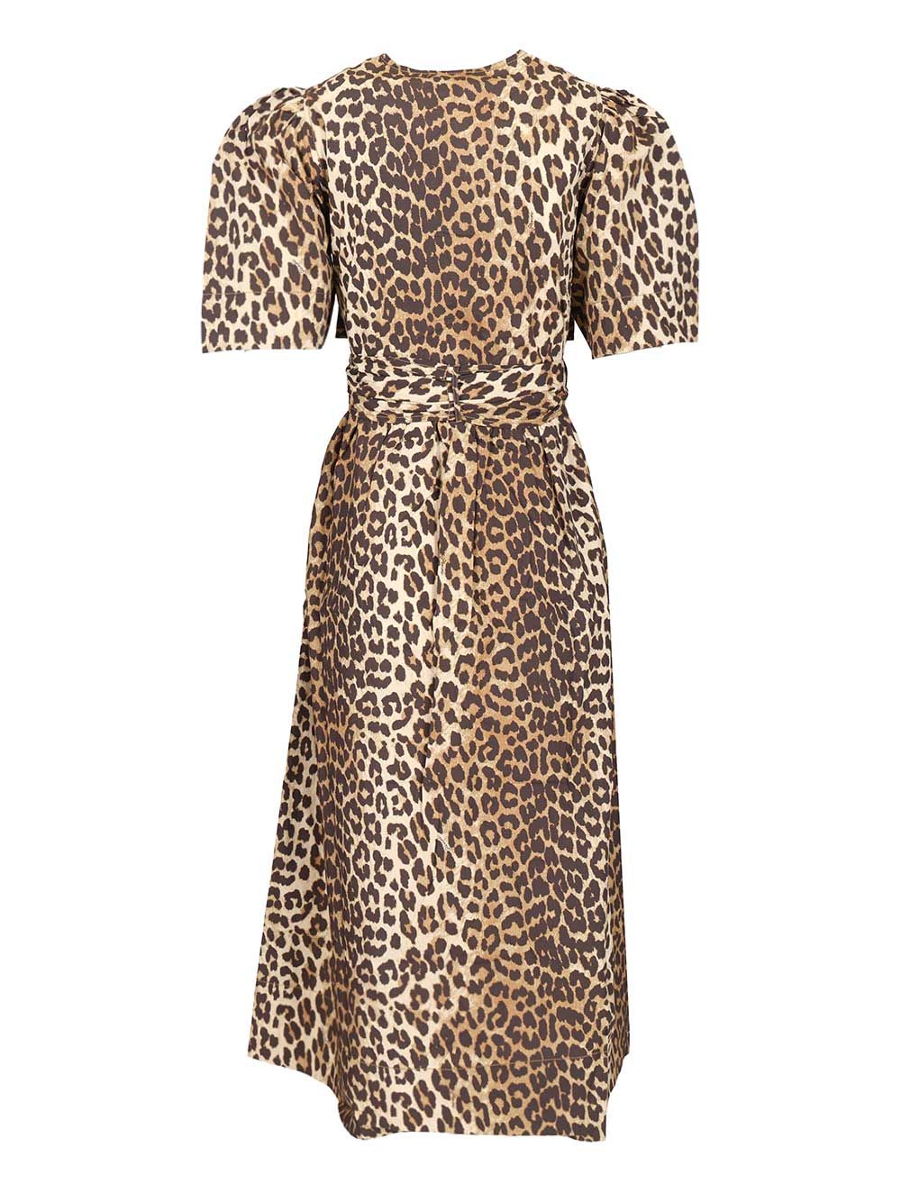 Ganni Leopard-Print Midi Dress Dresses - Animalier | b8d164854552543eee658fed39b8f3c7cb740a67