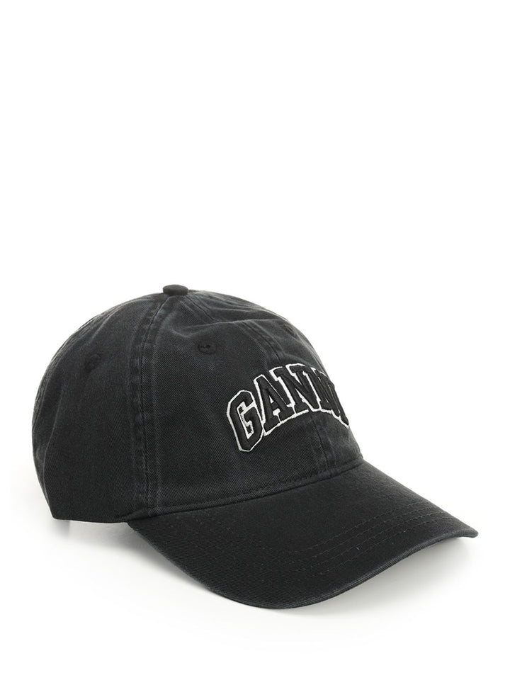 Ganni Cotton Hat Hats - Black | 0a204f4ce2a0213fdf88789b3bfb4c24a798986b