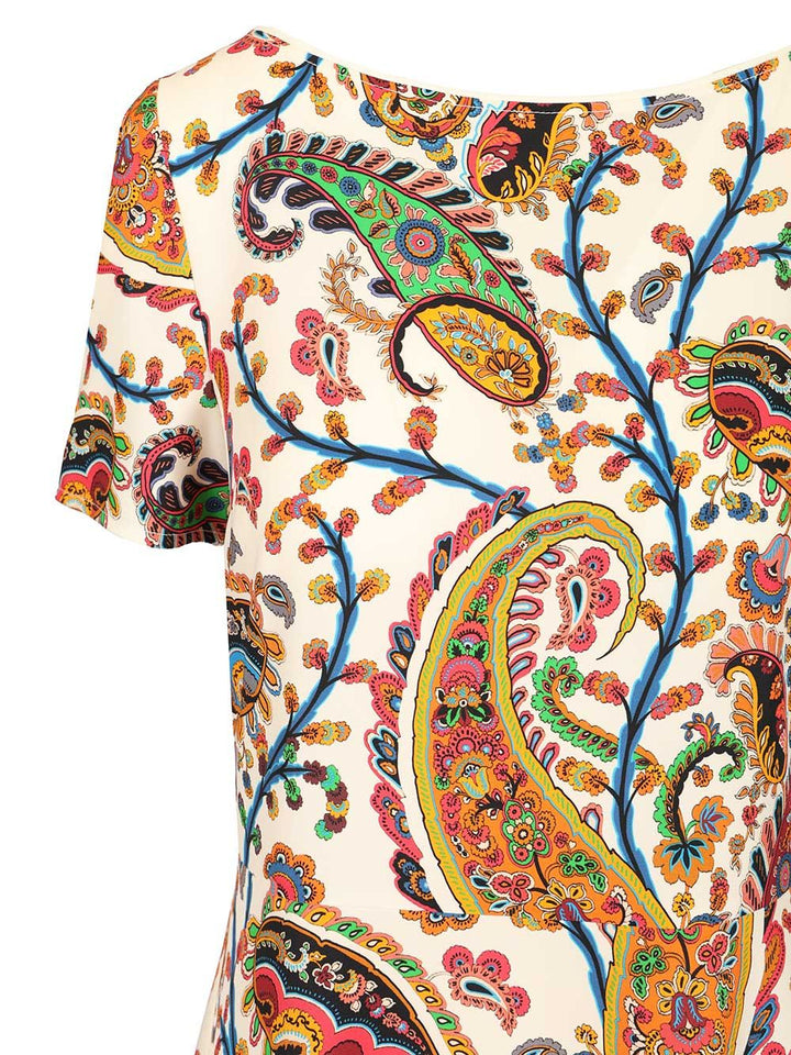 Etro Printed Short Sleeve Midi Dress Dresses - Multicolor | 2b85467eeb33e76cc7bc09e3b0687f7b39067b40