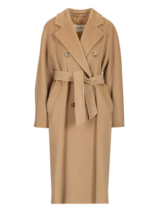 Madame Double Breasted Wool Cashmere Coat Coats Black