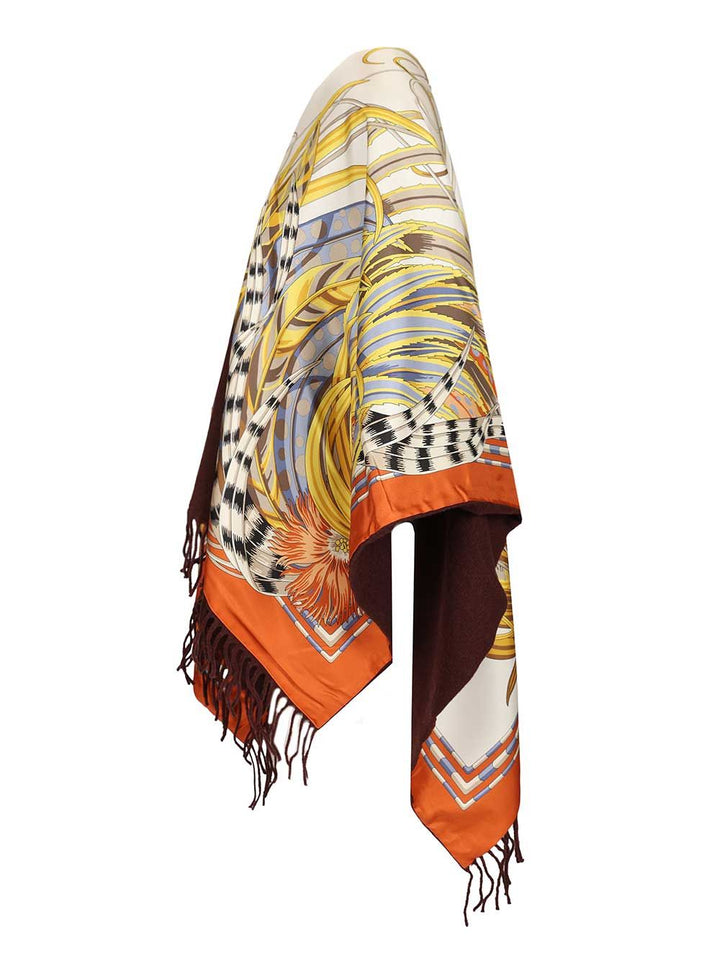 Ferragamo Reversible Hood With Rooster Print Scarves And Foulards - Brown | 25f64cd3faeaa1745a39561de0f0cf1648f07aca
