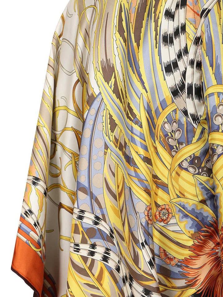 Ferragamo Reversible Hood With Rooster Print Scarves And Foulards - Brown | fbe93bdfb48e1ae73c58ebf60a41df14f1105ca6