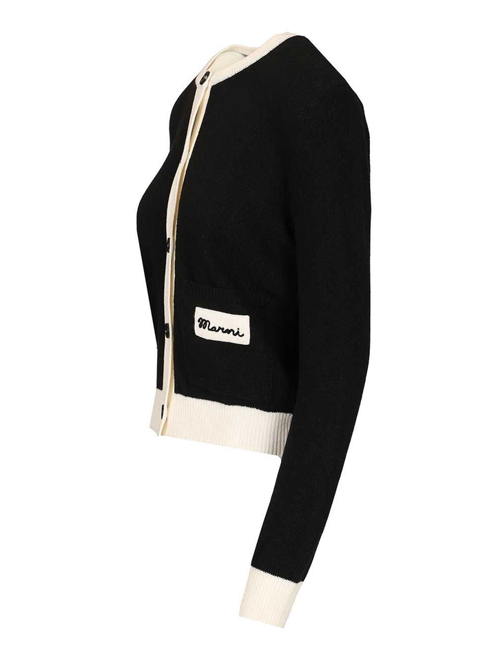 Marni Crew Neck Cardigan Knitwear - Black | ae6d1b82bd5bda4f64c43c57d0011ab79035ff00