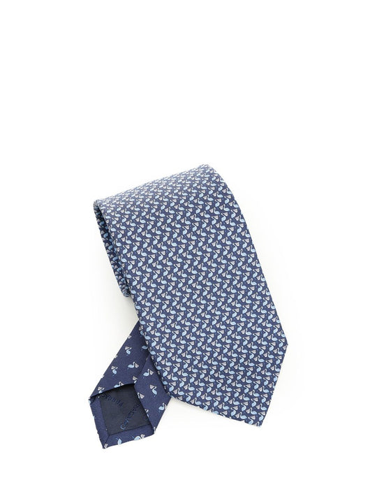 Silk Tie Scarves And Foulards Blue