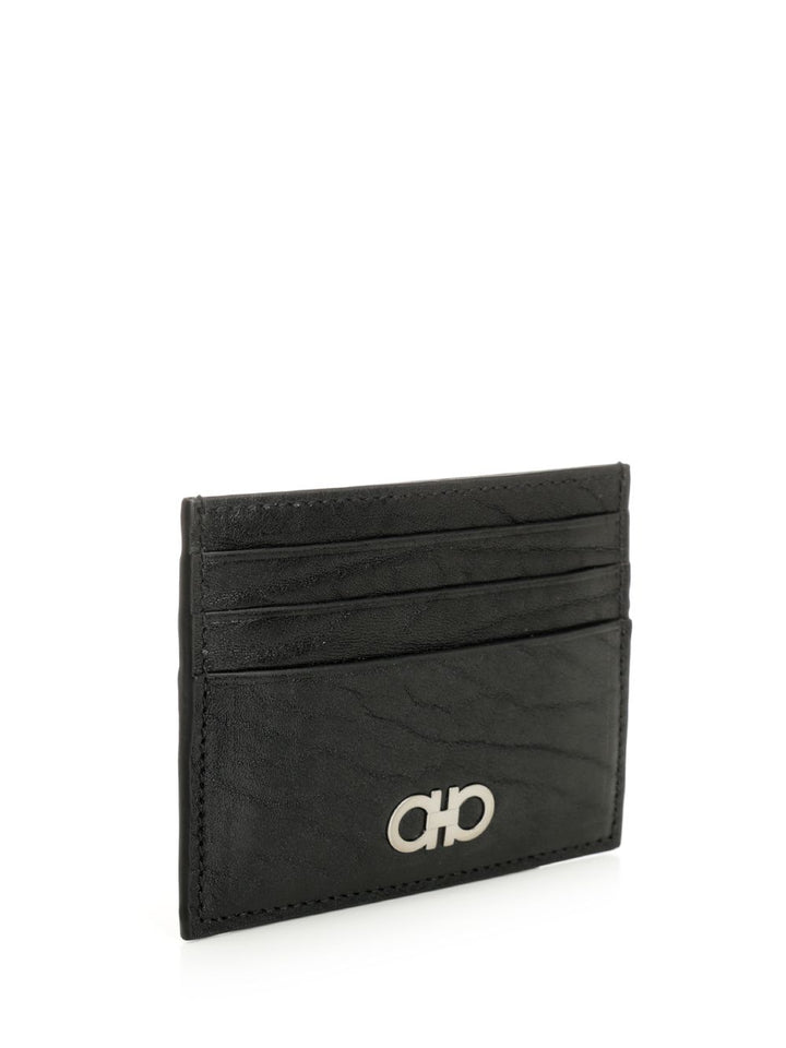 Ferragamo Card Holder Gancini Wallets - Black | 3ff5bab4abe8449fc1840136155955cd1bc42785