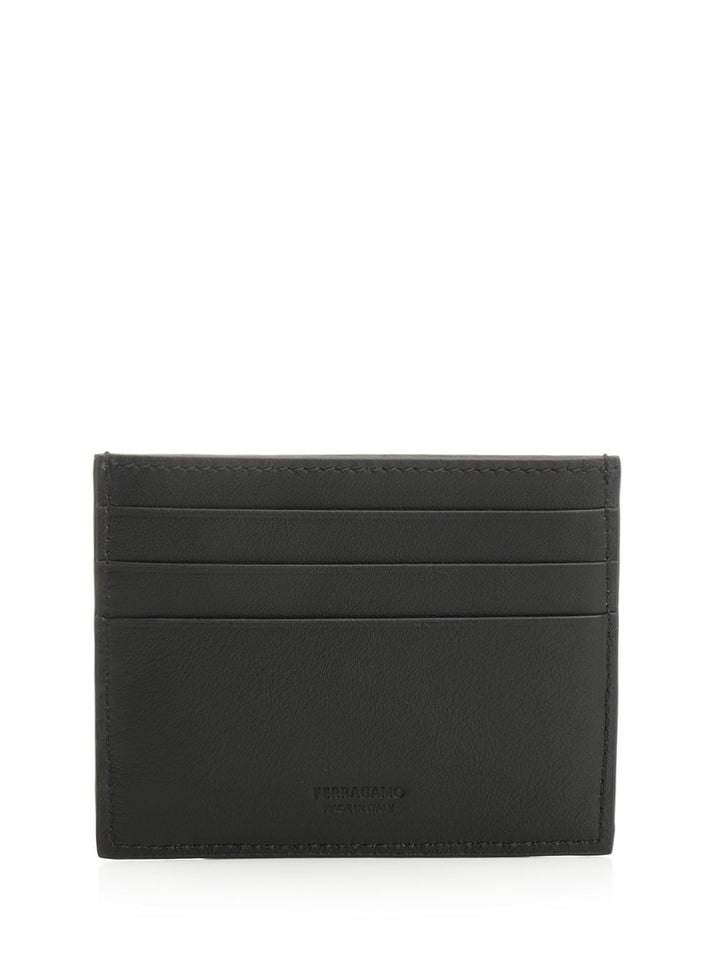Ferragamo Card Holder Gancini Wallets - Black | 48f58b8cfe768259645ef28bee874b8053d26b6a
