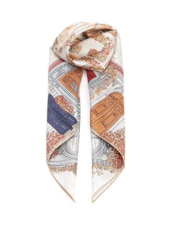 Parisian Garden Scarves And Foulards Grey