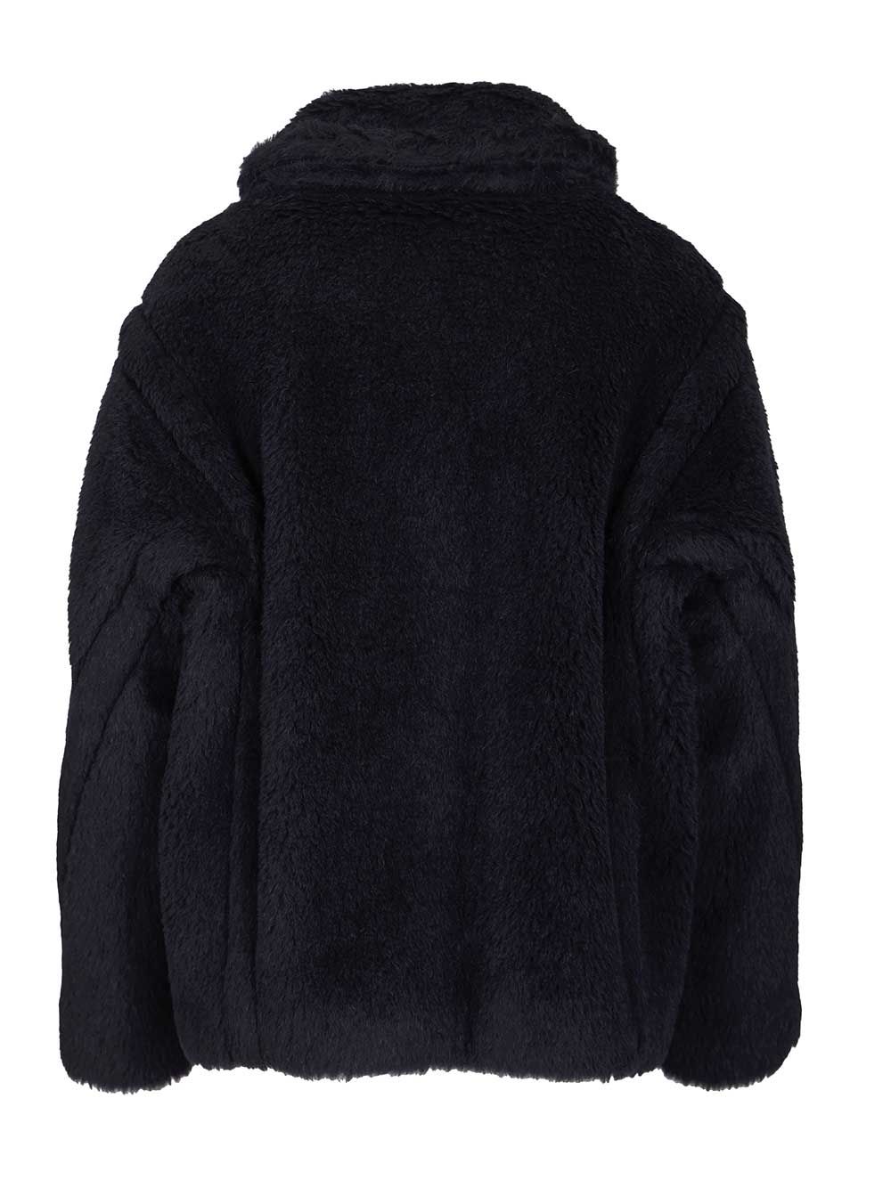 Max Mara Fuggito Short Teddy Single Breast Coat Coats - Blue | 4cdf534090983742f44887f5754e00ff1fc62df1