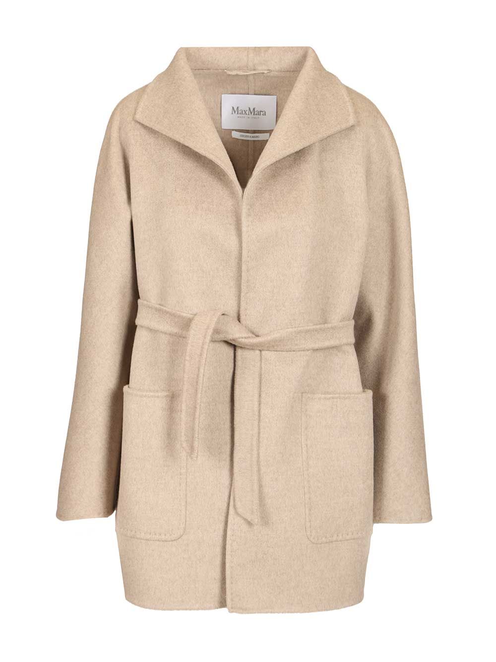 Max Mara Short Cashmere Cardigan Coat Coats - Beige | b8e5dbf447dae40efd8e543dbe32749be2ac924f