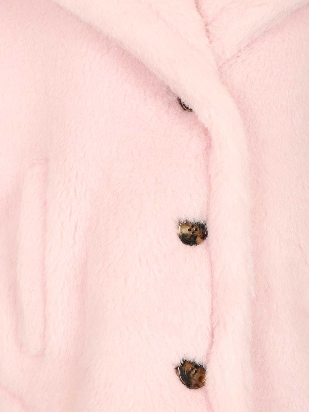 Max Mara Corvino1 Alpaca-Cashmere- Silk Teddy Cape Coats - Rose | 813a5d80bbb9f5661bec782e974aac428fd310e7