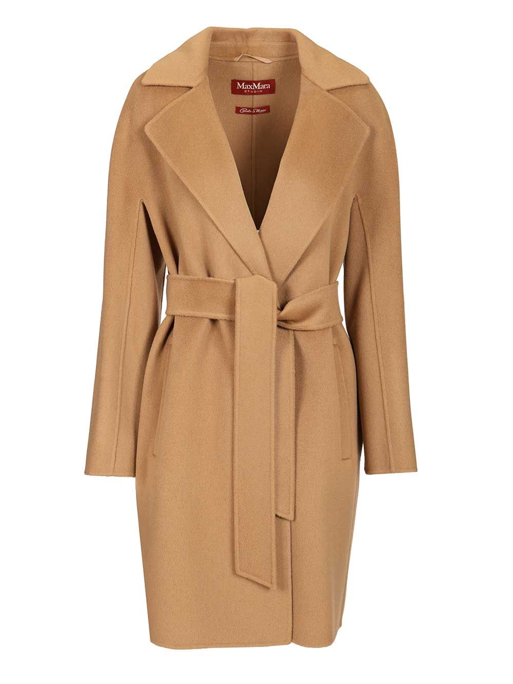 Max Mara Studio Wool And Cashmere Coat Coats - Beige | 4bb063419a395a94c7b35e40f27772df1141ce85