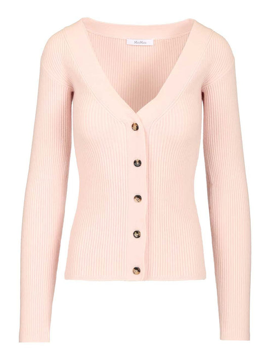 Gioiosa Ribbed Cardigan Knitwear Rose